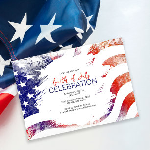 Patriotische amerikanische Flagge 4. Juli Party Einladung