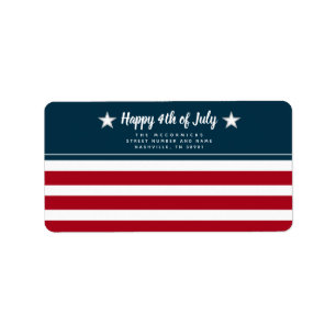 Patriotische amerikanische Flagge 4. Juli Rücksend Adressaufkleber