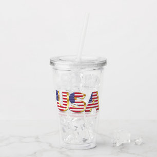 Patriotische Amerikanische Flagge Acrylic Tumbler Acryltrinkbecher