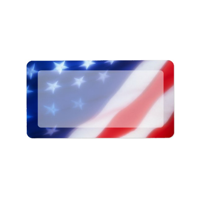 Patriotische amerikanische Flagge Adressaufkleber (Vorne)