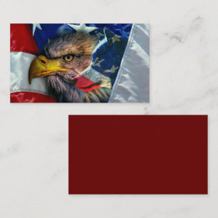 Patriotische Amerikanische Flagge Bald Eagle Wolf Visitenkarte