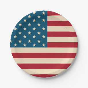 Patriotische amerikanische Flagge BBQ 4. Juli Papi Pappteller