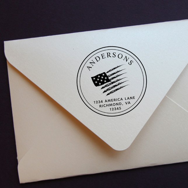 Patriotische amerikanische Flagge | Benutzerdefini Permastempel (Von Creator hochgeladen)