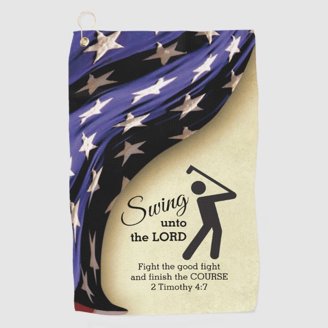 Patriotische Amerikanische Flagge Christlich Golfhandtuch (Vorderseite)