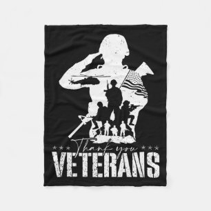Patriotische amerikanische Flagge Danke Veteranen Fleecedecke