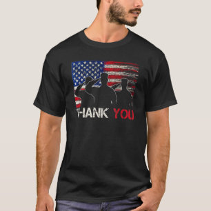 Patriotische amerikanische Flagge Danke Veteranen T-Shirt