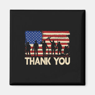 Patriotische amerikanische Flagge Danke Veterans Magnet
