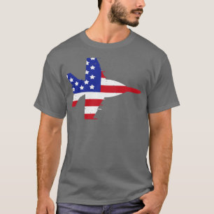 Patriotische amerikanische Flagge FA18 Super Horne T-Shirt