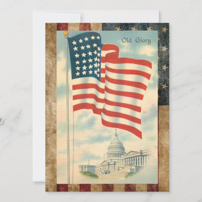 Patriotische amerikanische Flagge Feiertagskarte (Vorderseite)