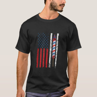 Patriotische amerikanische Flagge Feuerwerk 4. Jul T-Shirt