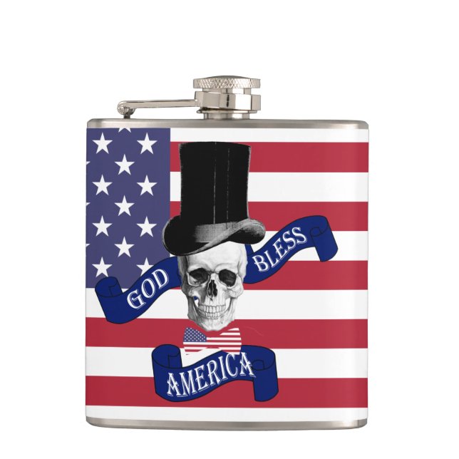 Patriotische amerikanische Flagge Flachmann (Vorderseite)