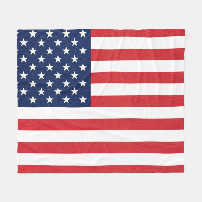 Patriotische amerikanische Flagge Fleecedecke (Vorderseite (Horizontal))