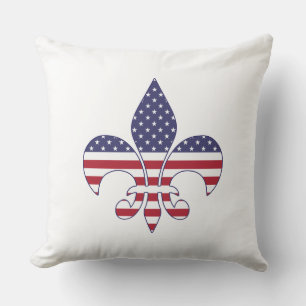 Patriotische amerikanische Flagge Fleur-de-lis Kissen