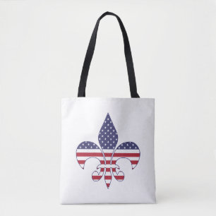 Patriotische amerikanische Flagge Fleur-de-lis Tasche