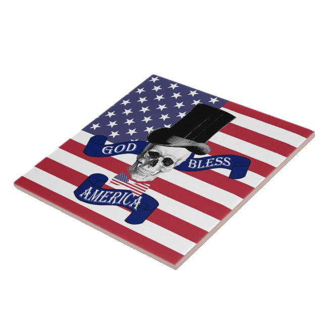 Patriotische amerikanische Flagge Fliese (Seite)