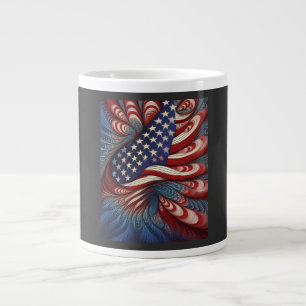 Patriotische amerikanische Flagge Fraktal Jumbo-Tasse