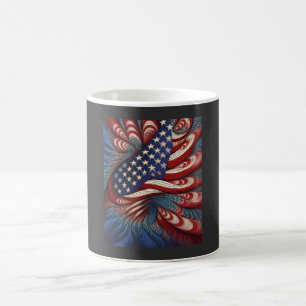 Patriotische amerikanische Flagge Fraktal Kaffeetasse