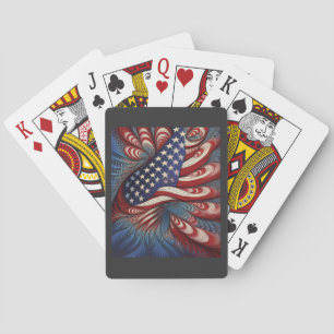 Patriotische amerikanische Flagge Fraktal Spielkarten