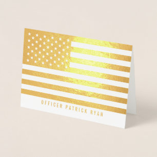 Patriotische amerikanische Flagge Gold Folienkarte