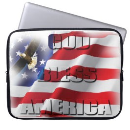 Patriotische amerikanische Flagge Gott segne Ameri Laptopschutzhülle