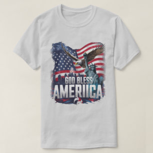 Patriotische amerikanische Flagge Gott segne Ameri T-Shirt