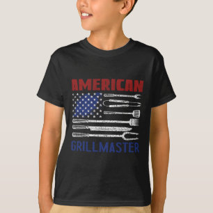 Patriotische amerikanische Flagge Grill Byrbeque M T-Shirt