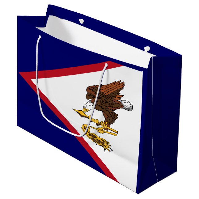 Patriotische amerikanische Flagge Große Geschenktüte (Vorderseite Schrägansicht)