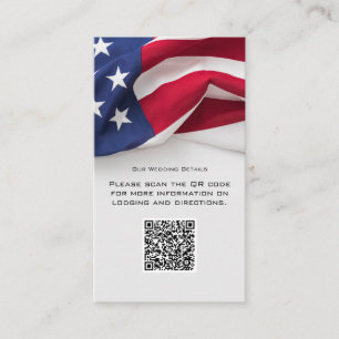 Patriotische amerikanische Flagge Hochzeits-QR-Cod Begleitkarte