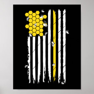 Patriotische amerikanische Flagge Honigwabenkraut  Poster