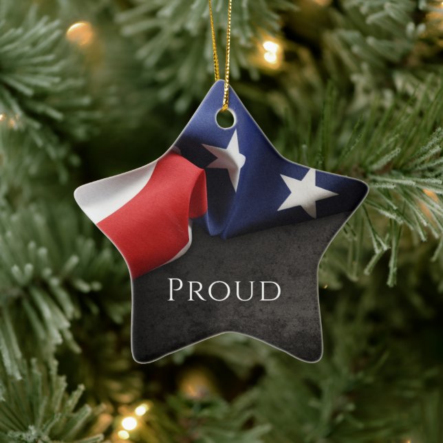 Patriotische amerikanische Flagge Keramik Ornament (Baum)