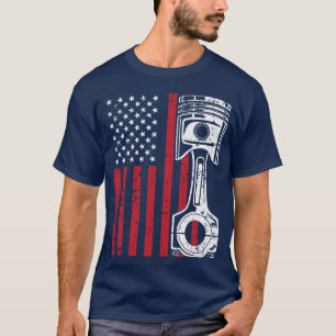 Patriotische amerikanische Flagge Kolben Muskel Au T-Shirt