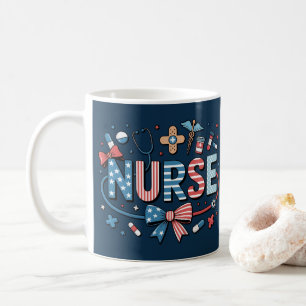 Patriotische amerikanische Flagge Krankenschwester Kaffeetasse