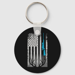 Patriotische amerikanische Flagge Lustiger Hirschj Schlüsselanhänger