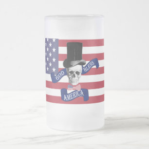 Patriotische amerikanische Flagge Mattglas Bierglas