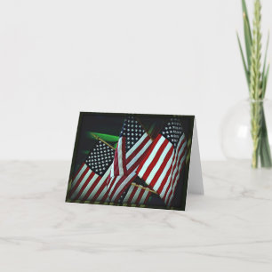 Patriotische amerikanische Flagge/Militär-Notizkar Karte
