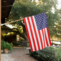 Patriotische Amerikanische Flagge mit Stab und Rüs