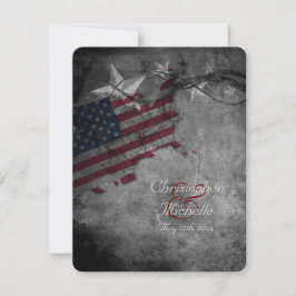 Patriotische amerikanische Flagge mit Sternenhochz Einladung