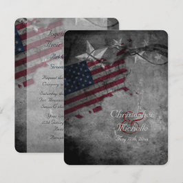 Patriotische amerikanische Flagge mit Sternenhochz Einladung