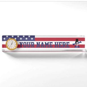 Patriotische amerikanische Flagge Namensplakette
