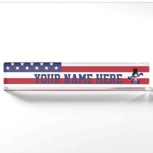 Patriotische amerikanische Flagge Namensplakette