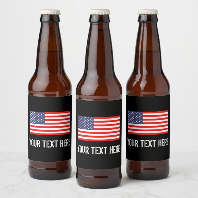 Patriotische amerikanische Flagge personalisiert Bierflaschenetikett (Flaschen)