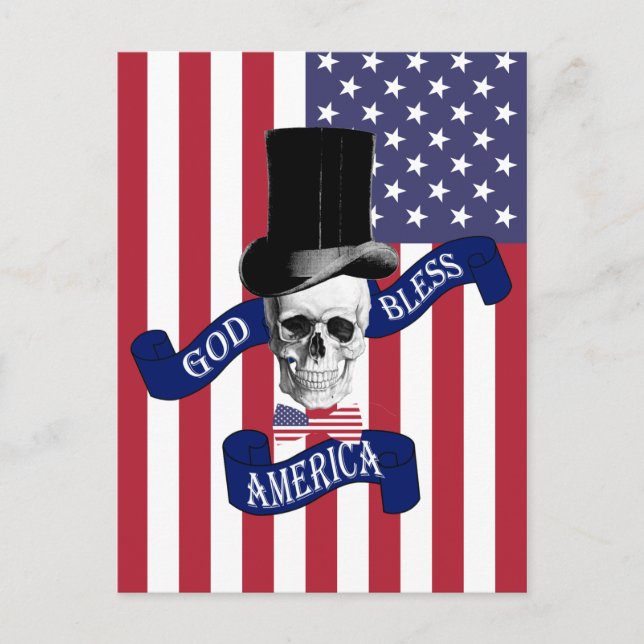 Patriotische amerikanische Flagge Postkarte (Vorderseite)