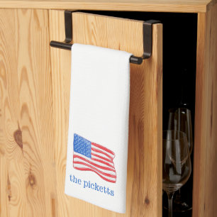 Patriotische amerikanische Flagge Red White Blue C Geschirrtuch