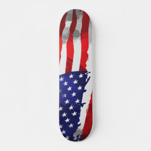 Patriotische amerikanische Flagge Red White Blue U Skateboard