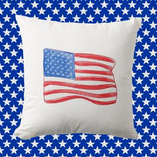 Patriotische amerikanische Flagge   Rot Weiß Blau  Kissen