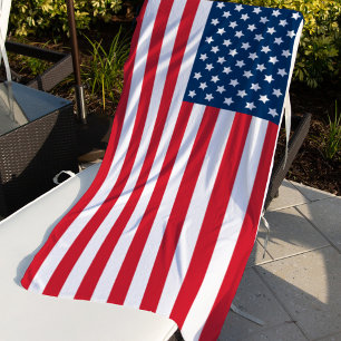 Patriotische amerikanische Flagge Rot Weiß Blau Strandtuch
