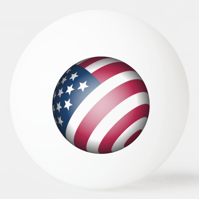Patriotische amerikanische Flagge Rot Weiß und Bla Tischtennisball (Rückseite)