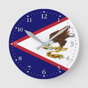 Patriotische amerikanische Flagge Runde Wanduhr