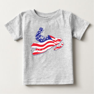 Patriotische amerikanische Flagge Snowmobile Baby T-shirt