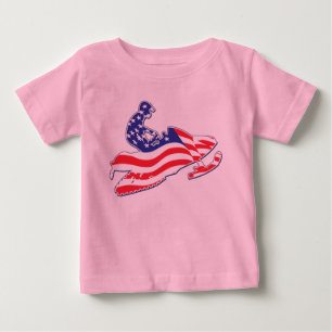 Patriotische amerikanische Flagge Snowmobile Baby T-shirt